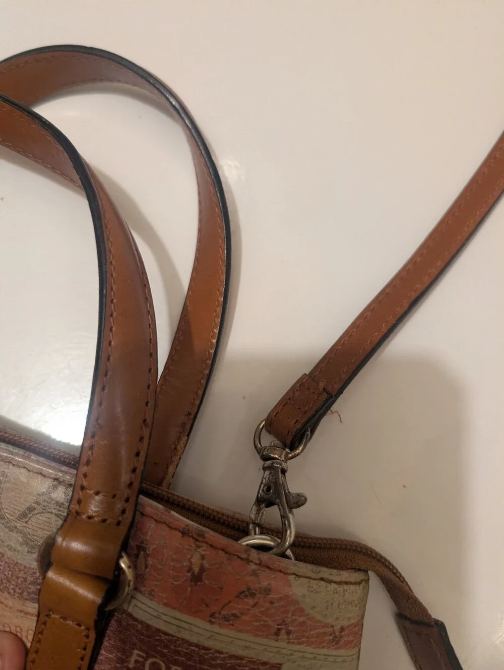 Vintage Fossil NWT Coronado Boho Leather Multicolor Floral Two Strap Purse